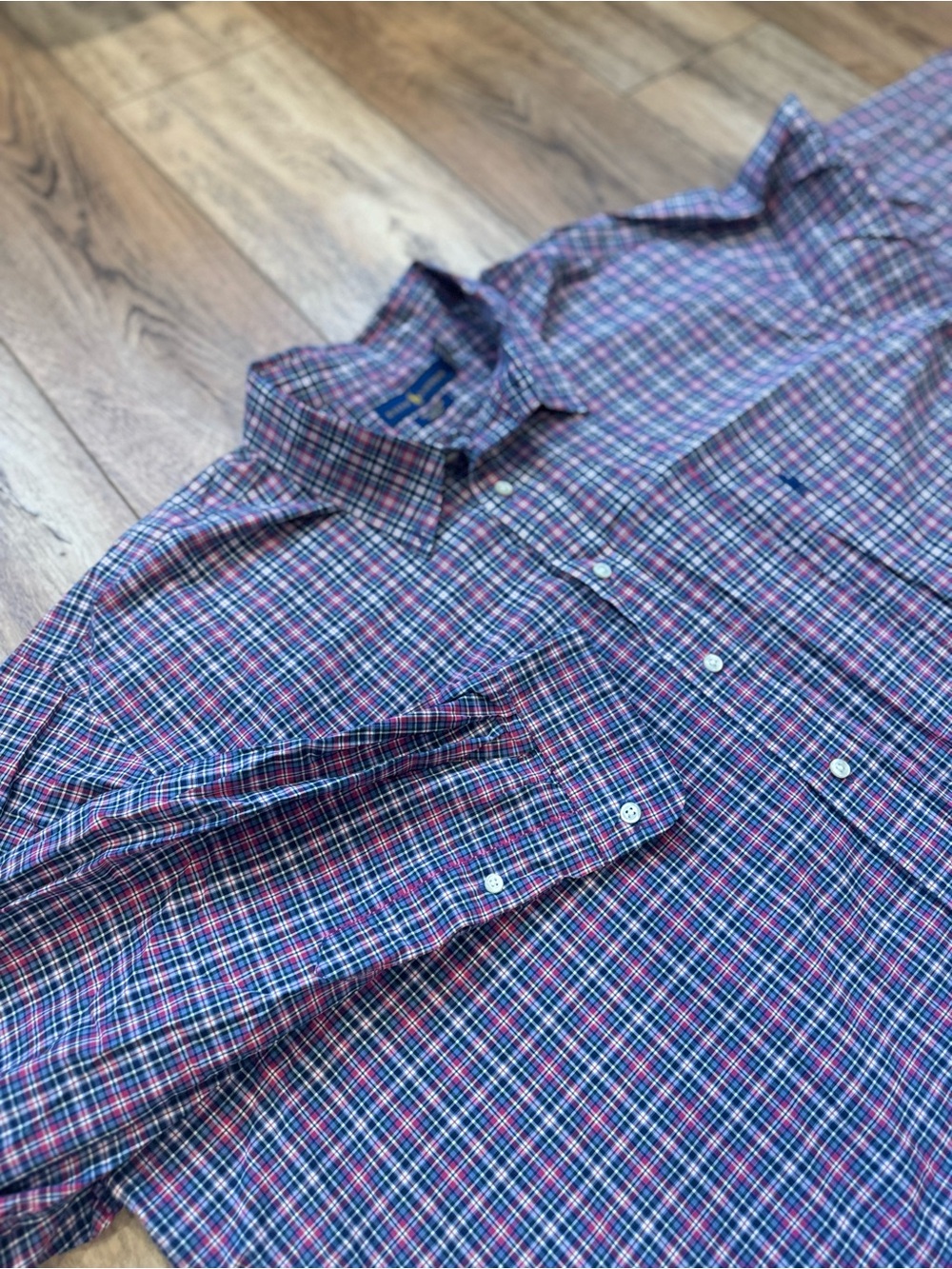 Ralph Lauren Men's Plaid Button-Down Shirt - Blue & Pink